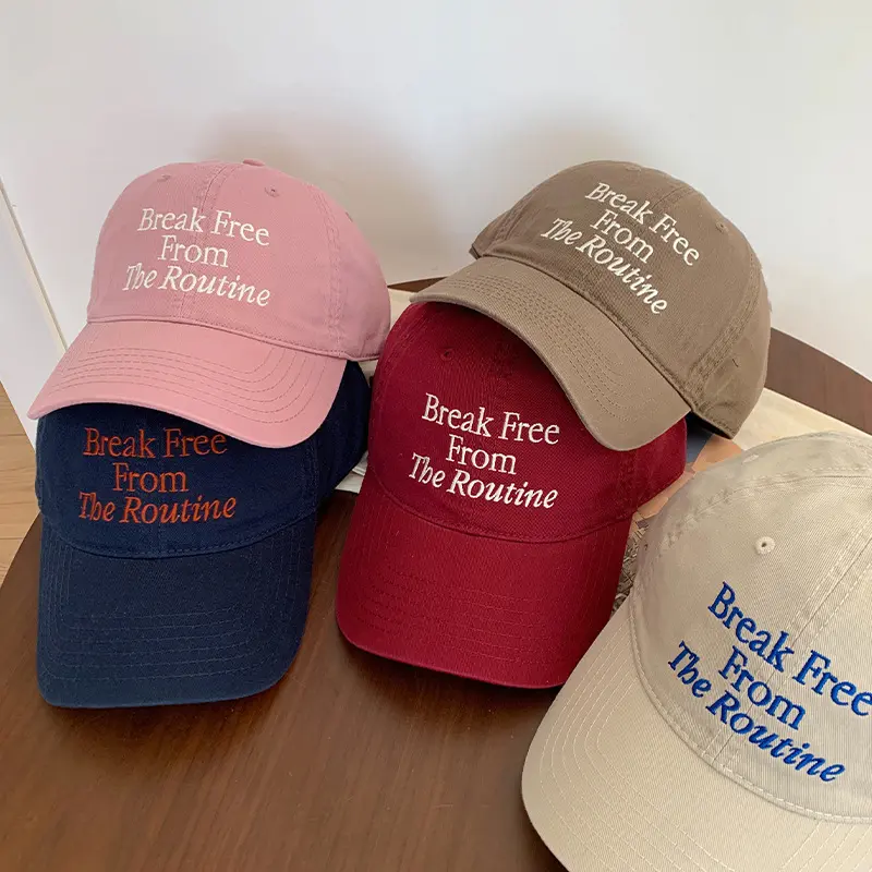 Fashion Letter Embroidery Baseball Caps for Women Cotton Adjustable Snapback Duck Tongue Caps Outdoor Sports Sunscreen Hats
