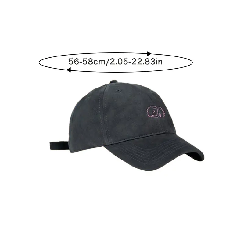 Cute Cartoon Embroidery Baseball Caps for Women Summer Cotton Adjustable Snapback Hats Streetwear Girl Sunscreen Duckbill Hats