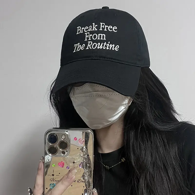 Fashion Letter Embroidery Baseball Caps for Women Cotton Adjustable Snapback Duck Tongue Caps Outdoor Sports Sunscreen Hats