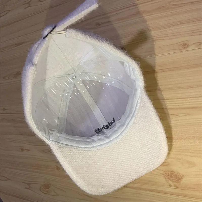 Autumn Winter Women Warm Baseball Cap Solid Color Rabbit Faux Fur Letter Peaked Caps Female Girls Outdoor Casual Sun Visor Hat