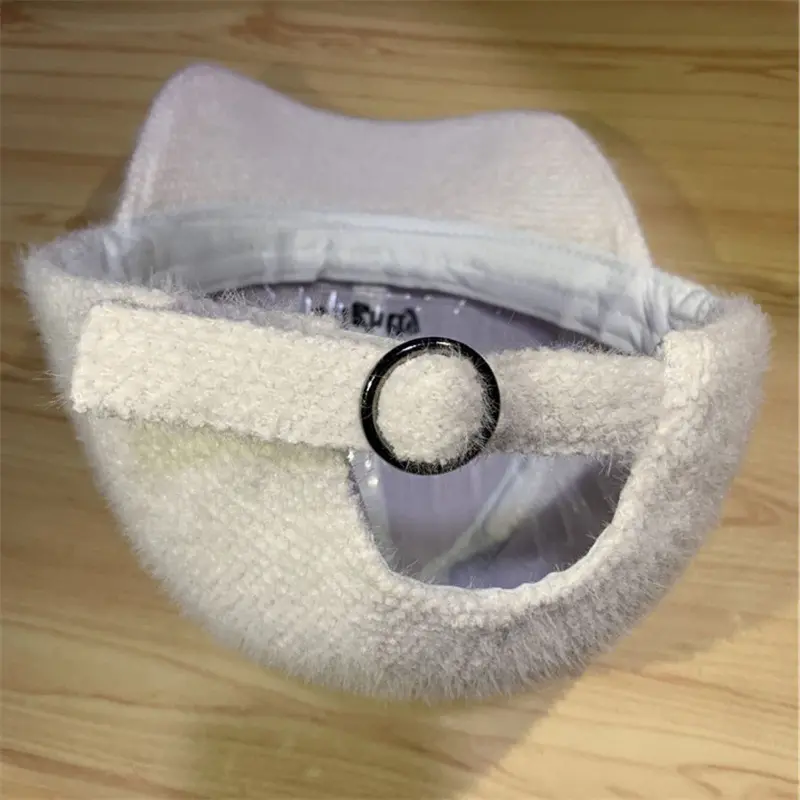 Autumn Winter Women Warm Baseball Cap Solid Color Rabbit Faux Fur Letter Peaked Caps Female Girls Outdoor Casual Sun Visor Hat