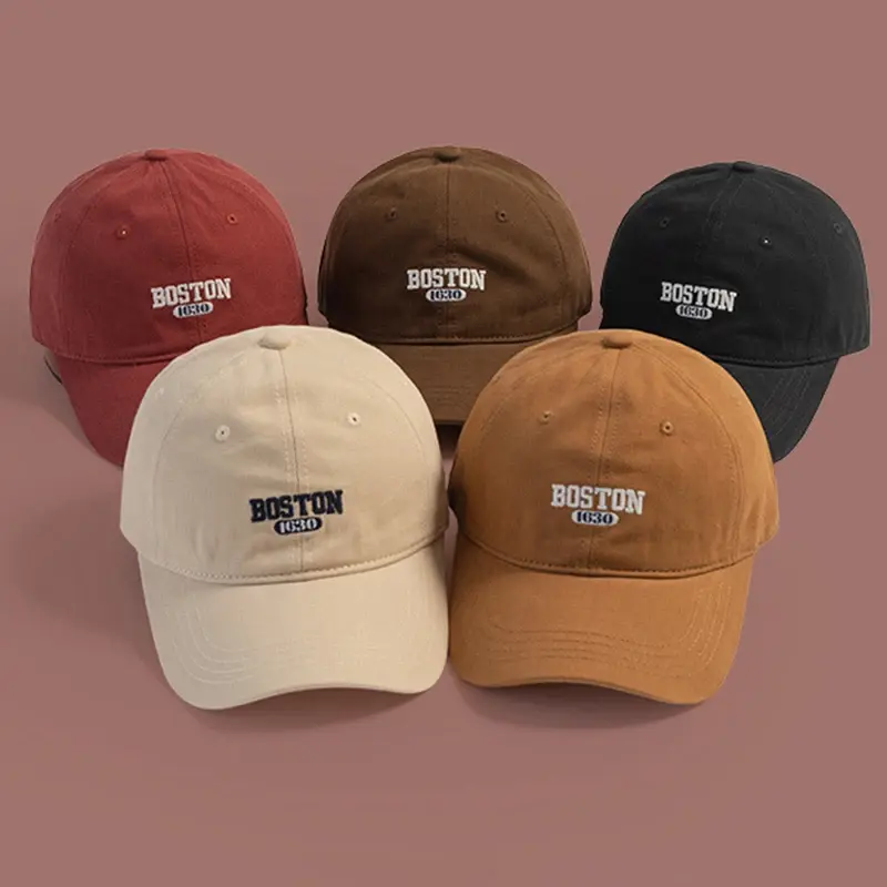 Embroidery Letter Baseball Caps for Women Men Solid Color Cotton Duck Tongue Caps Outdoor Casual Sunshade Peaked Hats
