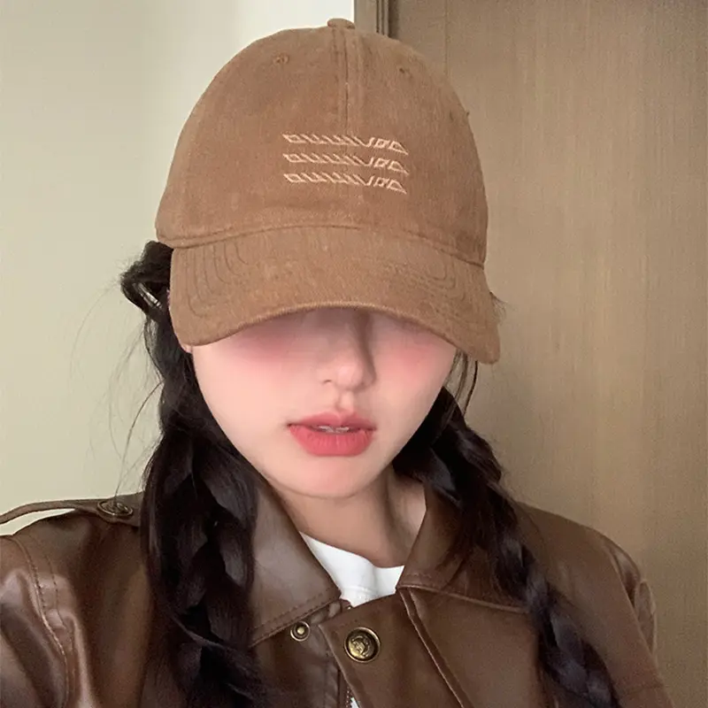 Simple Embroidery Baseball Caps for Women Men Korean Fashion Solid Color Duck Tongue Cap Unisex Outdoor Sunscreen Duckbill Hats