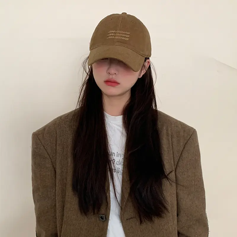 Simple Embroidery Baseball Caps for Women Men Korean Fashion Solid Color Duck Tongue Cap Unisex Outdoor Sunscreen Duckbill Hats