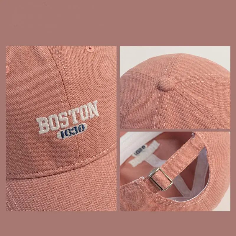 Embroidery Letter Baseball Caps for Women Men Solid Color Cotton Duck Tongue Caps Outdoor Casual Sunshade Peaked Hats