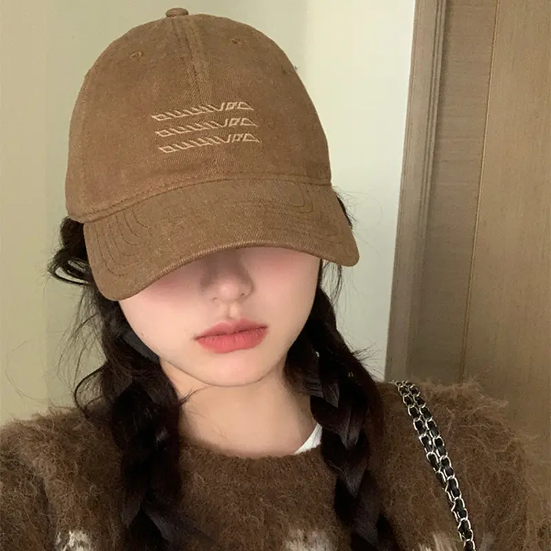 Simple Embroidery Baseball Caps for Women Men Korean Fashion Solid Color Duck Tongue Cap Unisex Outdoor Sunscreen Duckbill Hats