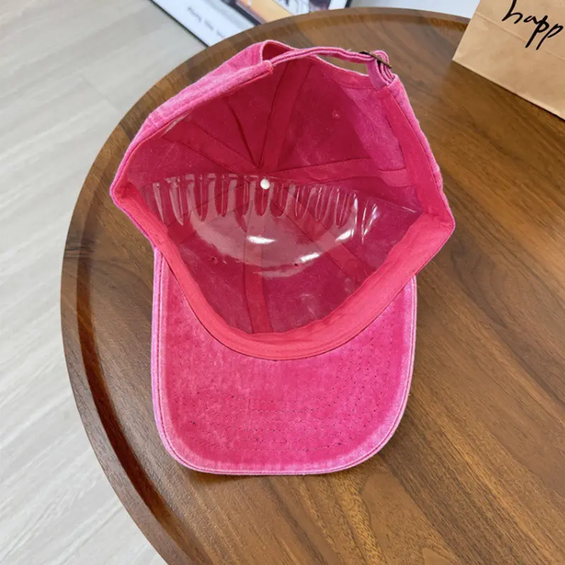 Pink Bow Baseball Caps for Women Retro Washed Cotton Duck Tongue Caps Korean Girl Soft Top Sunscreen Duckbill Hats