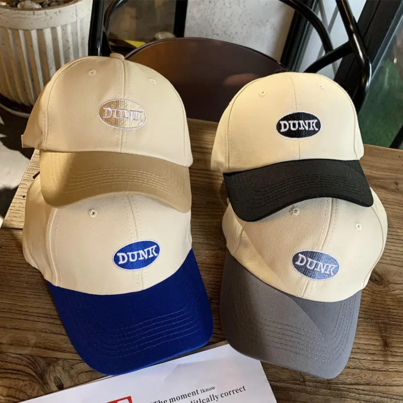 Fashion Patchwork Letter Baseball Caps for Women Men Streetwear Adjustable Duck Tongue Caps Outdoor Sports Sunscreen Hats
