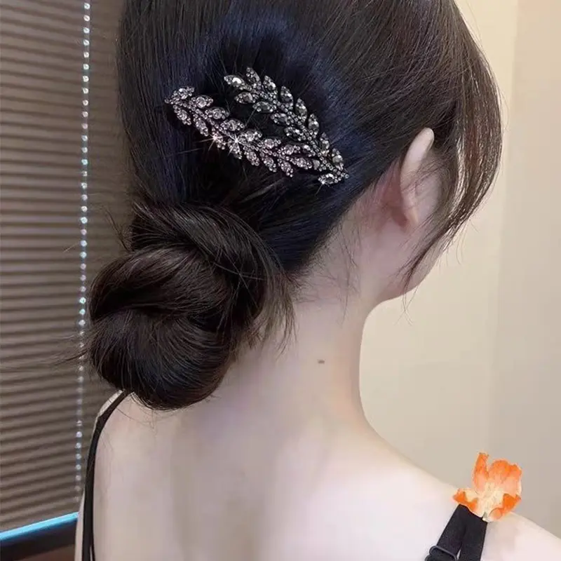 Sparkling Diamond Wheat Hair Clips for Lady New Sided Clips Bangs Clips Headwear for Girl Fashion Straight Duckbill Clips