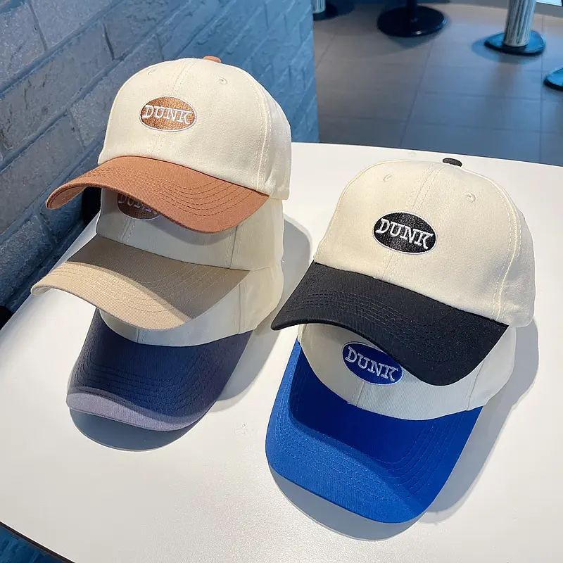 Fashion Patchwork Letter Baseball Caps for Women Men Streetwear Adjustable Duck Tongue Caps Outdoor Sports Sunscreen Hats