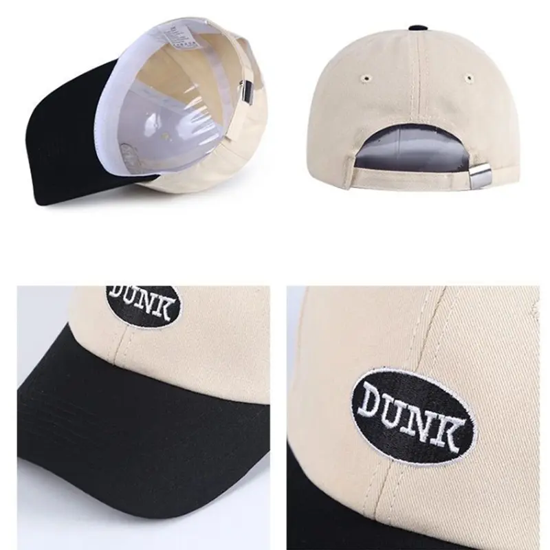 Fashion Patchwork Letter Baseball Caps for Women Men Streetwear Adjustable Duck Tongue Caps Outdoor Sports Sunscreen Hats