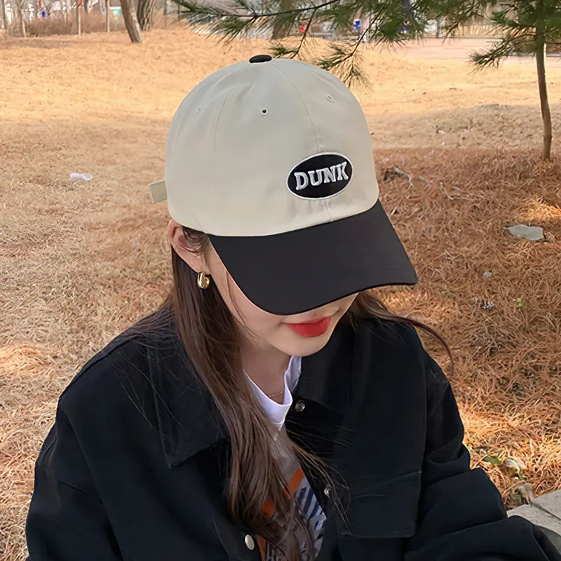 Fashion Patchwork Letter Baseball Caps for Women Men Streetwear Adjustable Duck Tongue Caps Outdoor Sports Sunscreen Hats