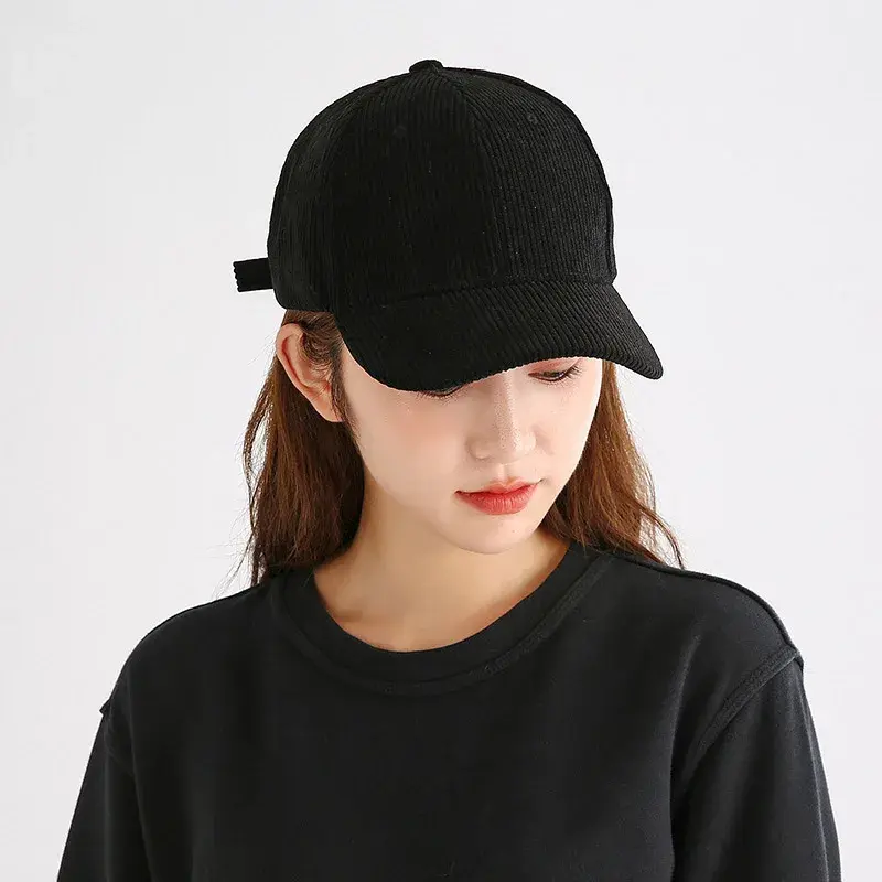 New Autumn Winter Baseball Caps for Man Women Corduroy Solid Color Snapback Sports Hats Casual Hip Hop Duck Tongue Caps