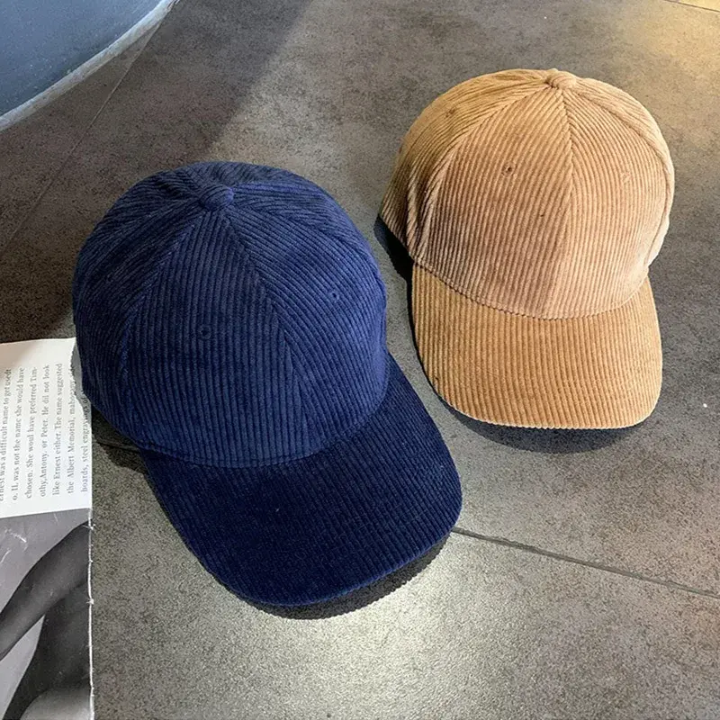 New Autumn Winter Baseball Caps for Man Women Corduroy Solid Color Snapback Sports Hats Casual Hip Hop Duck Tongue Caps