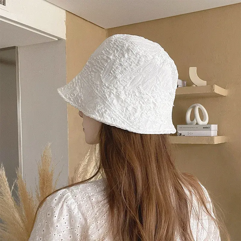 Solid Color Women Sun Hats Summer Thin Cotton Panama Fisherman Caps Travel Beach Sunshade Bucket Hats