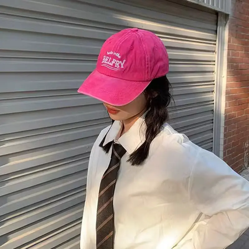 Embroidery Letter Baseball Caps for Women Soft Top Washed Cotton Hip Hop Snapback Hats Outdoor Sports Girl Sunscreen Hats