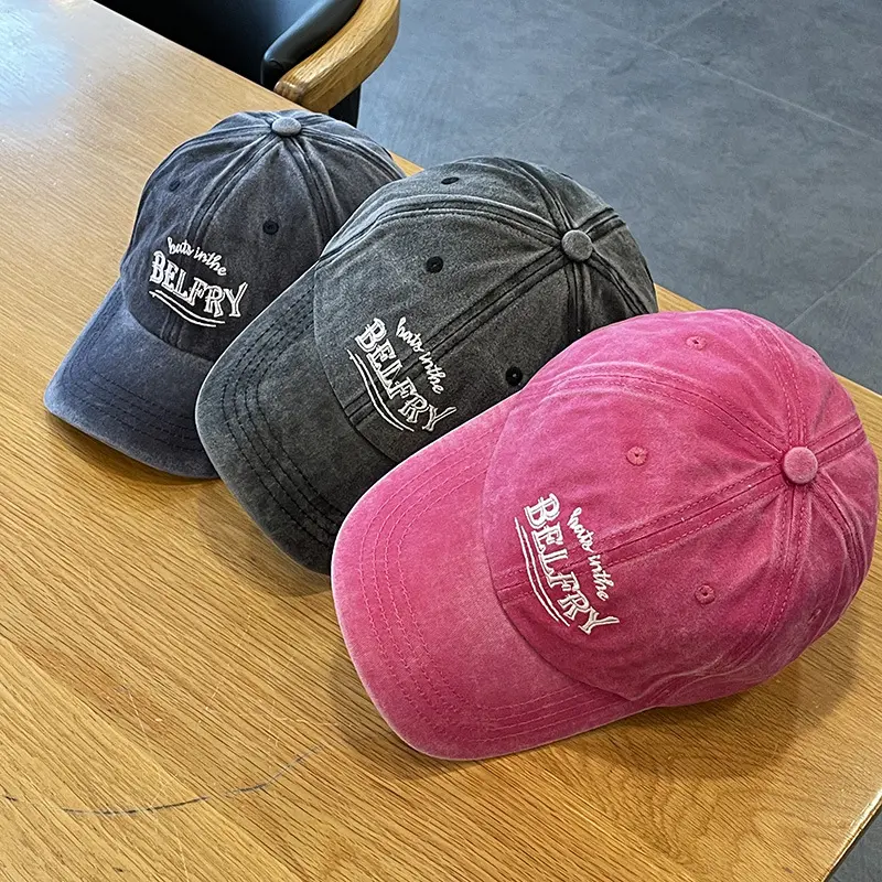 Embroidery Letter Baseball Caps for Women Soft Top Washed Cotton Hip Hop Snapback Hats Outdoor Sports Girl Sunscreen Hats