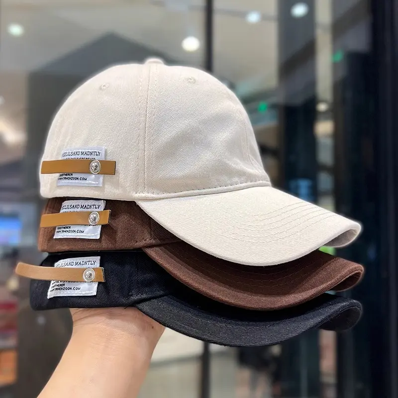 Retro Solid Color Baseball Caps for Women Men Spring Summer Cotton Adjustable Snapback Hats Outdoor Sunscreen Duck Tongue Caps