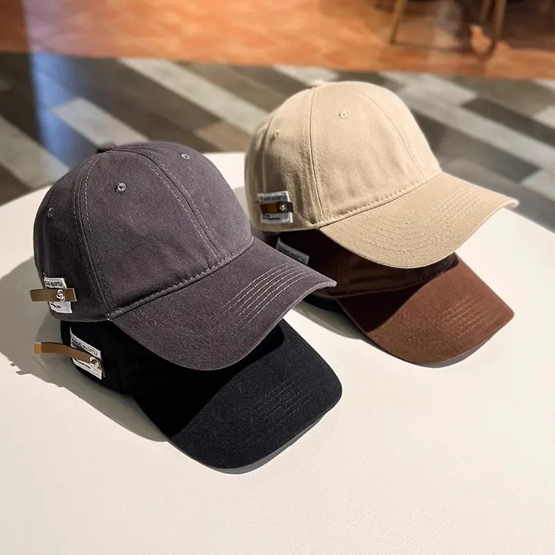 Retro Solid Color Baseball Caps for Women Men Spring Summer Cotton Adjustable Snapback Hats Outdoor Sunscreen Duck Tongue Caps