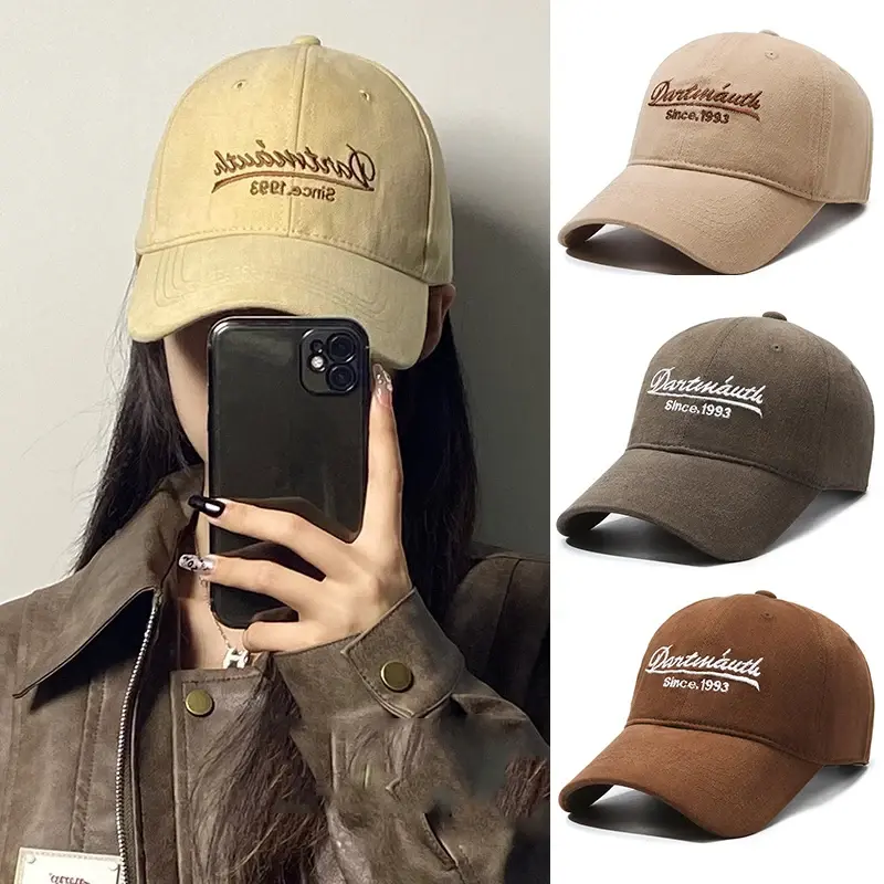 Letter Embroidery Baseball Caps for Women Men Solid Color Duck Tongue Caps Unisex Outdoor Sports Sun Protection Hats