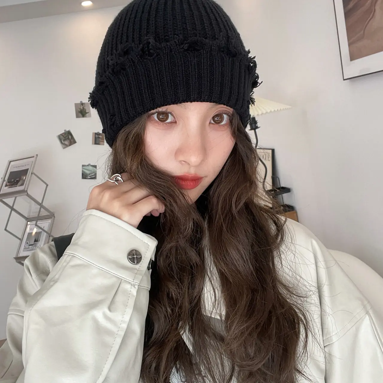 Fashion Ho;es Knitted Beanies Caps for Women Autumn Winter Solid Color Warm Pullover Hats Streetwear Girl Hip Hop Skullcaps