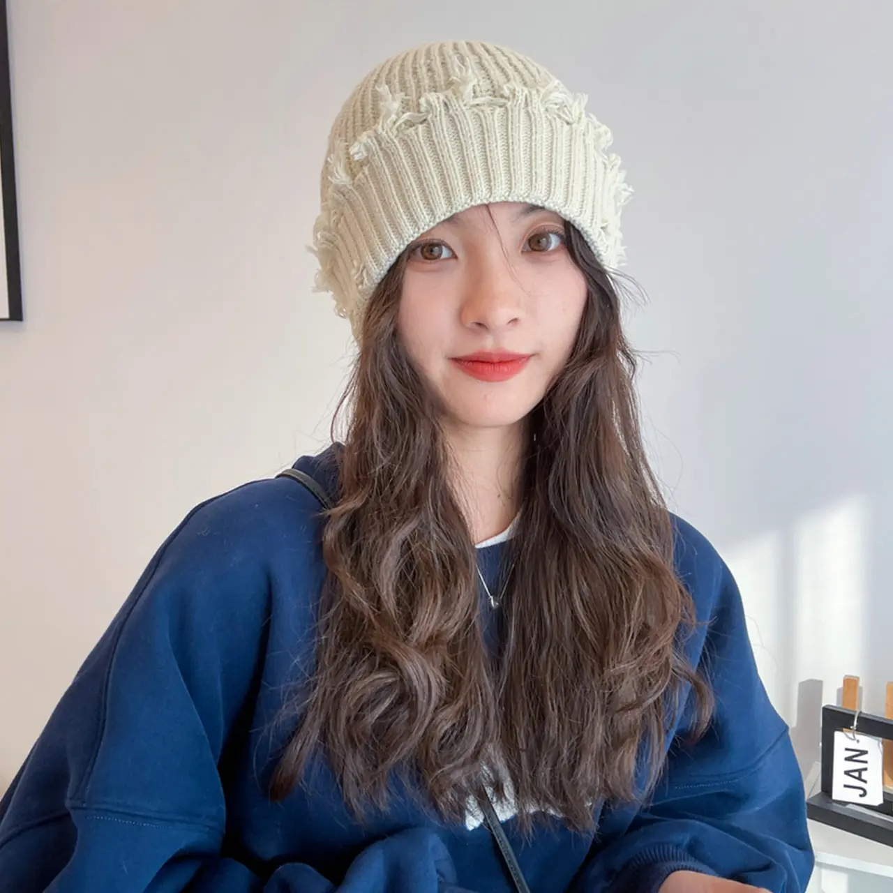 Fashion Ho;es Knitted Beanies Caps for Women Autumn Winter Solid Color Warm Pullover Hats Streetwear Girl Hip Hop Skullcaps