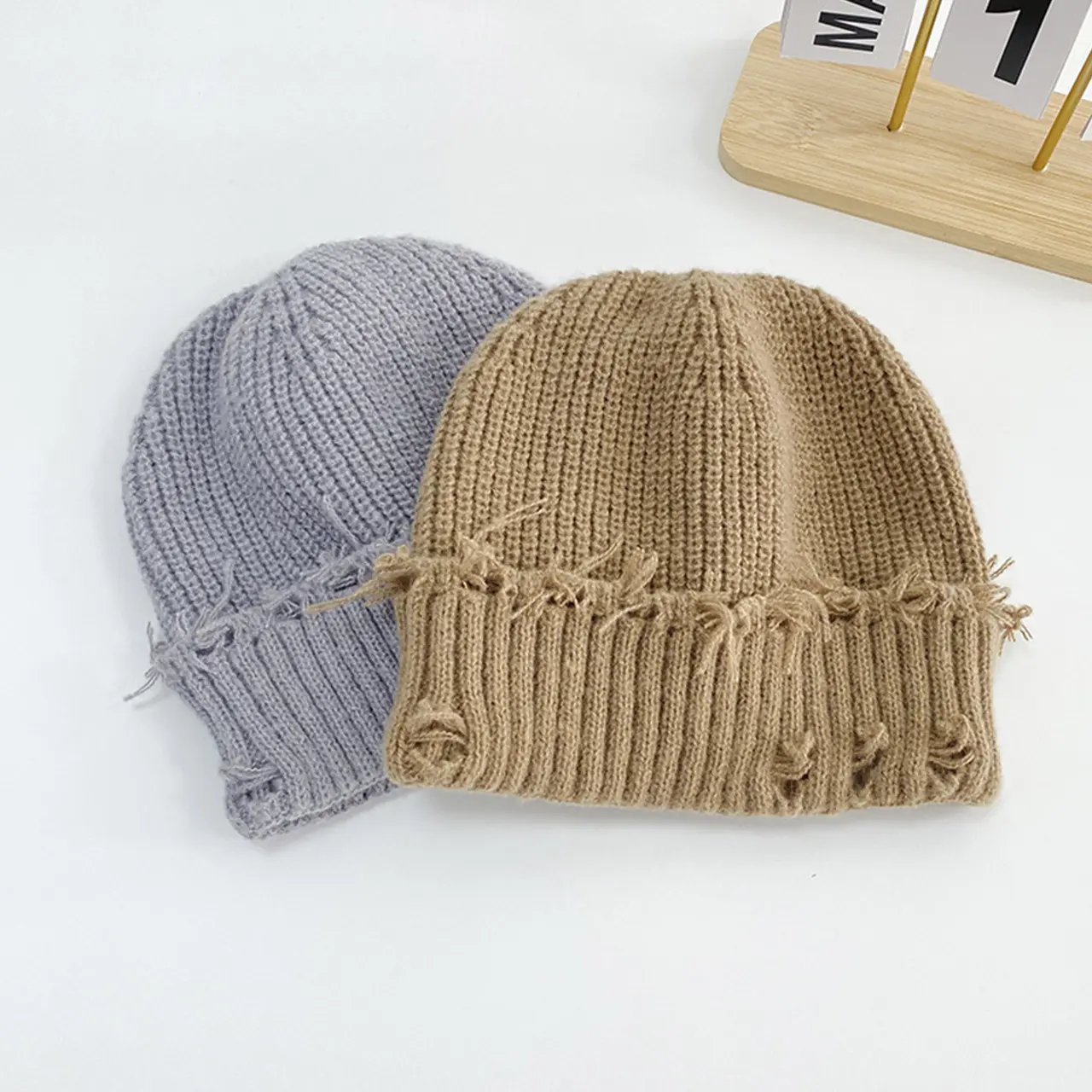 Fashion Ho;es Knitted Beanies Caps for Women Autumn Winter Solid Color Warm Pullover Hats Streetwear Girl Hip Hop Skullcaps