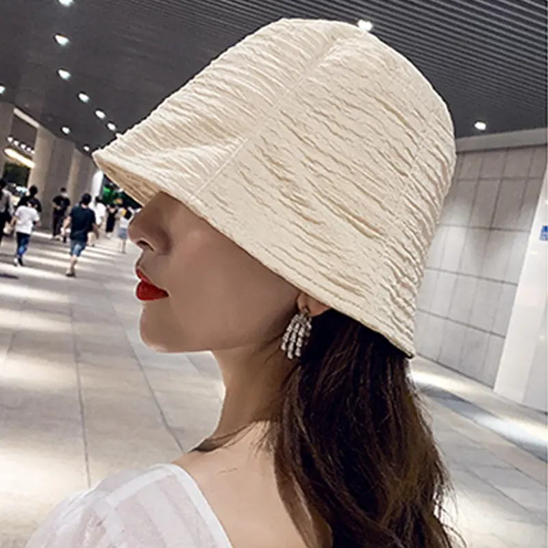Solid Color Thin Bucket Hats for Women Spring Autumn Soft Wide Brim Sunshade Basin Caps Japanese Girl Travel Fisherman Caps