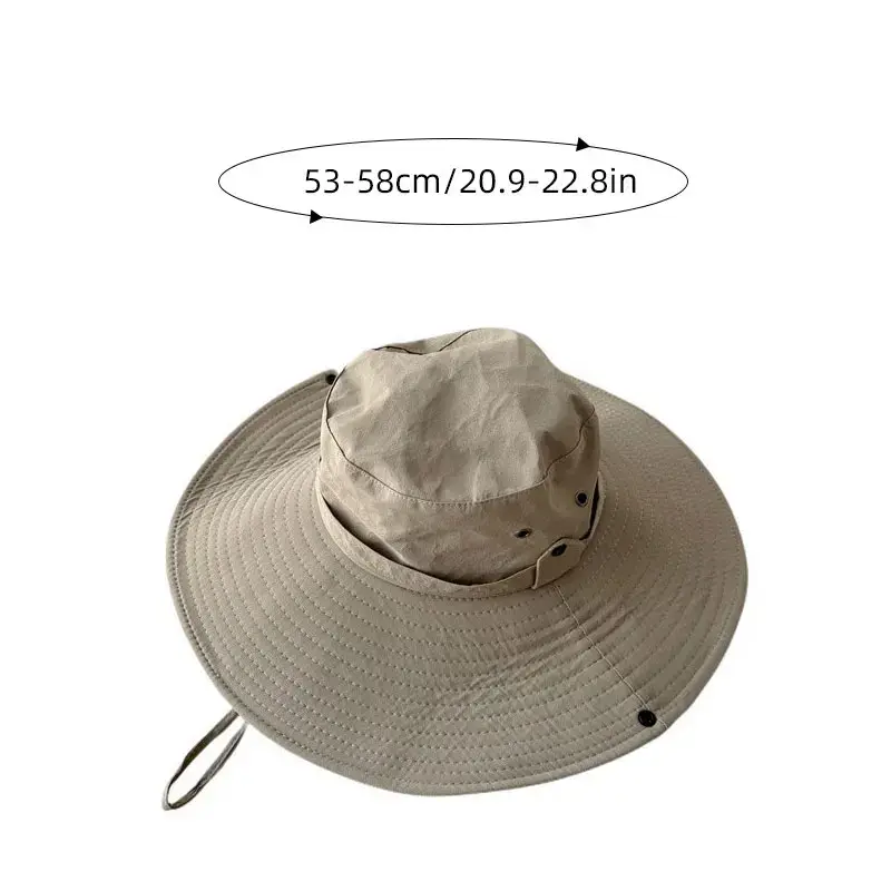 Summer Sunshade Fisherman Caps for Women Outdoor Men Mountaineering Fishing UV Protection Hats Solid Color Western Cowboy Hats