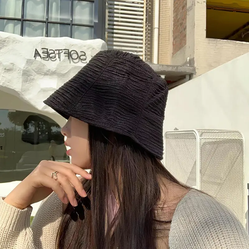 Solid Color Thin Bucket Hats for Women Spring Autumn Soft Wide Brim Sunshade Basin Caps Japanese Girl Travel Fisherman Caps