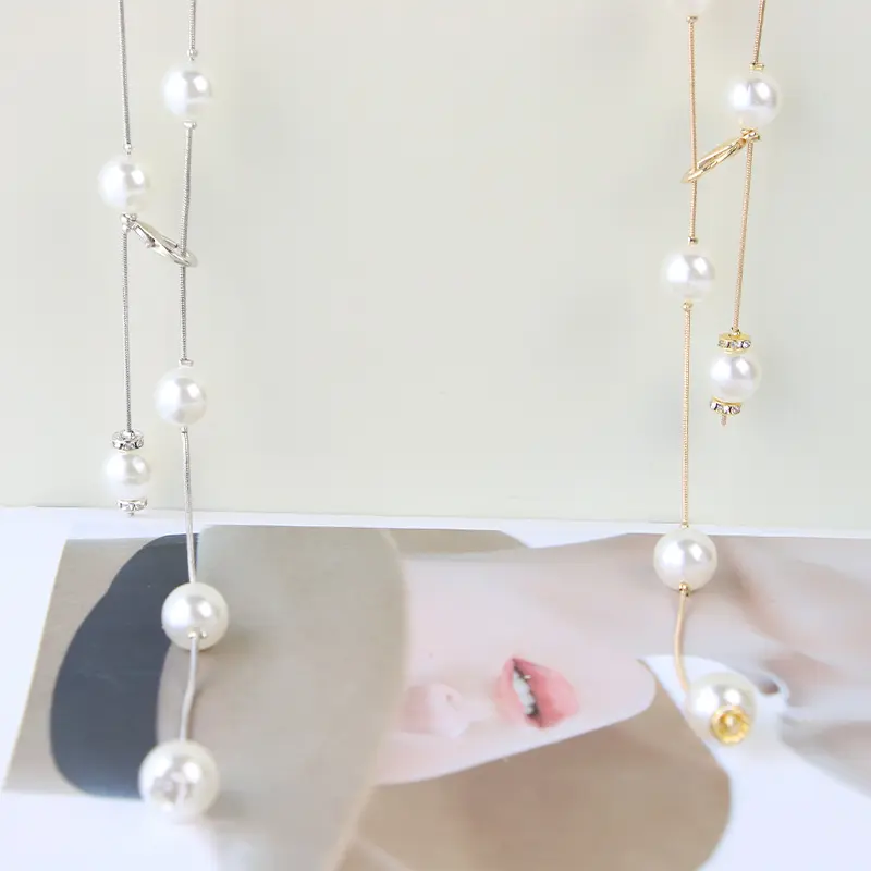 Elegant Pearl Metal Waist Chain for Women Thin Adjustable Chain Belts Fashion Lady Girl Dress Decorative Straps Waistband