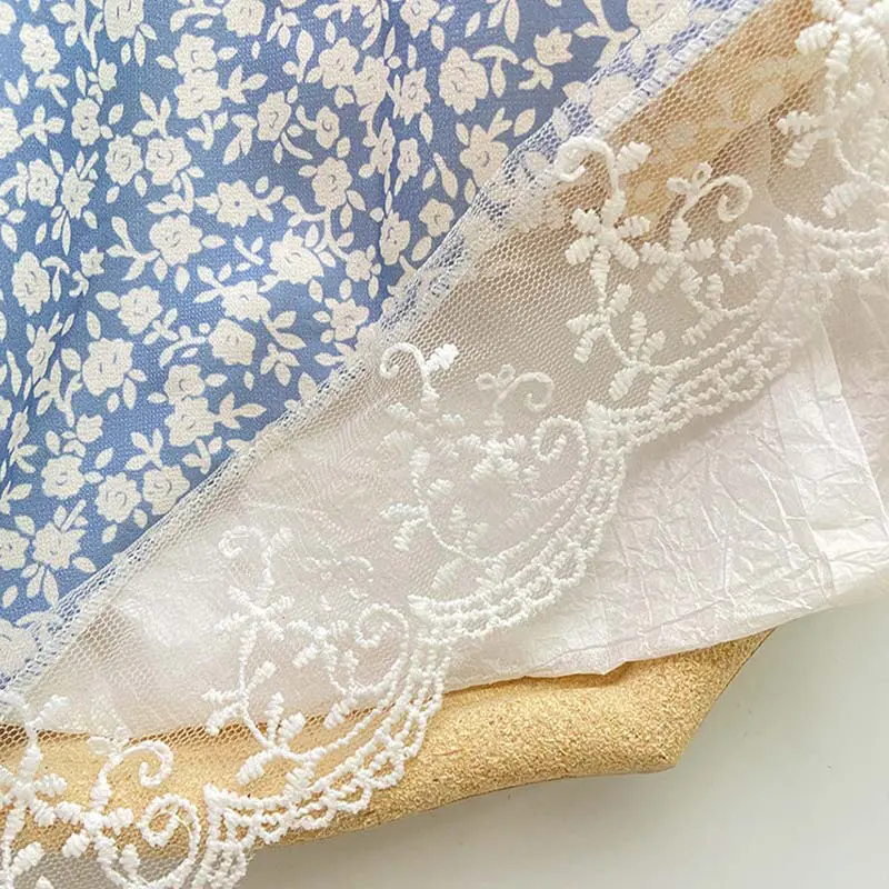 Lace Flower Print Headscarf for Women Sweet Korean Girl Triangle Hairband French Headwear Fashion Hair Accessories Photo Props