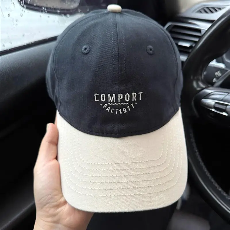 Fashion Patchwork Letter Baseball Caps for Women Soft Top Cotton Duck Tongue Caps Outdoor Sports Sunscreen Peaked Hats