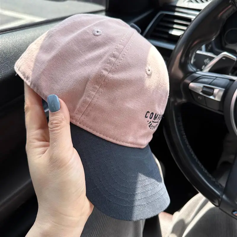 Fashion Patchwork Letter Baseball Caps for Women Soft Top Cotton Duck Tongue Caps Outdoor Sports Sunscreen Peaked Hats