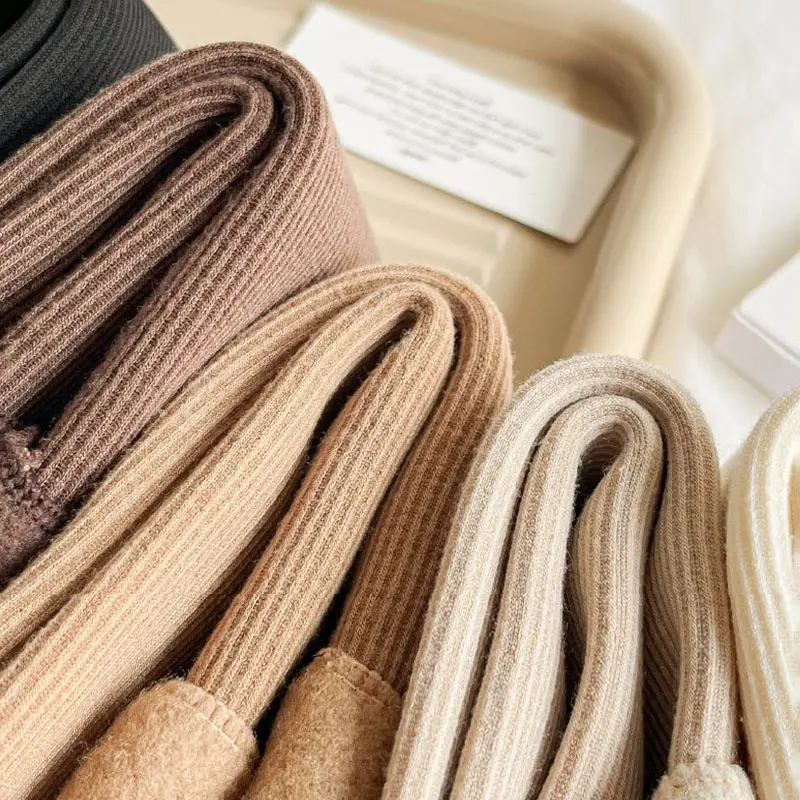 Winter Women Velvet Warm Socks Solid Color Thick Soft Plush Middle Tube Socks Home Girl Sleeping Floor Socks