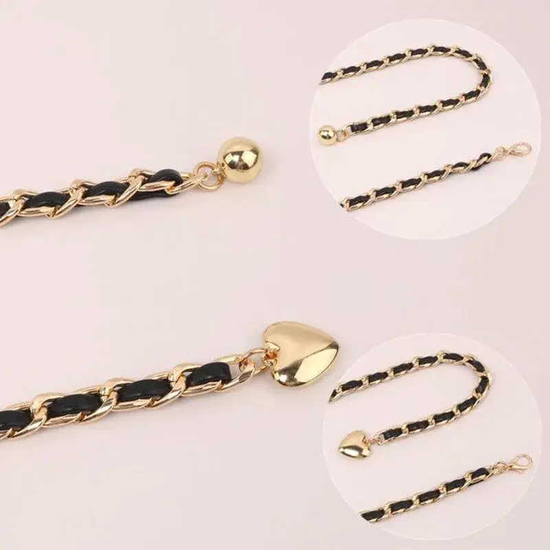 New Women Metal Waist Chains Adjustable Long Thin Waistbands Lady Dress Coat Decorative Straps Girdle Fashion Accessory