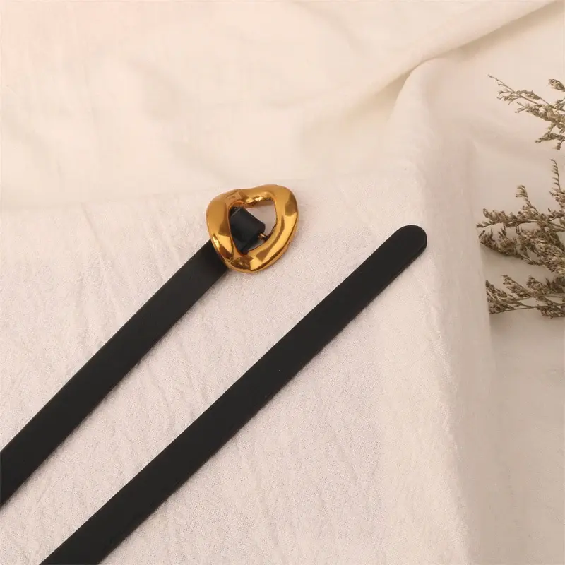 Fashion Knotted Belts for Women Metal Buckle PU Leather Thin Waistband Lady Dress Coat Decorative Straps Girdle