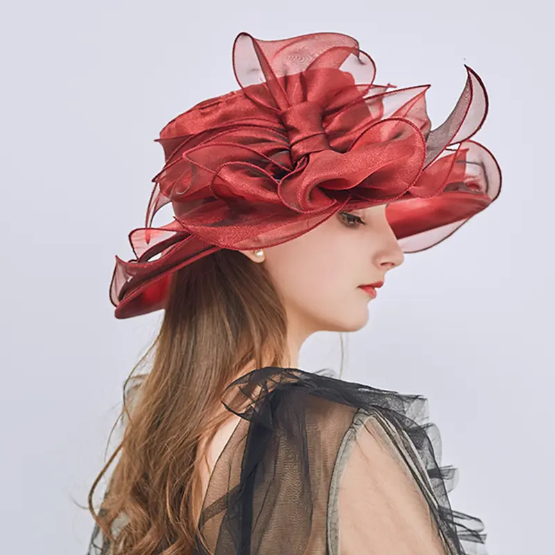 Elegant Medieval Ladies Sunscreen Cap Summer Mesh Breathable Wide Brim Flat Beach Cap Big Bow Women Bucket Hat