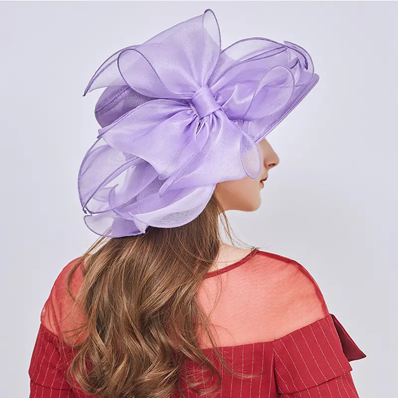 Elegant Medieval Ladies Sunscreen Cap Summer Mesh Breathable Wide Brim Flat Beach Cap Big Bow Women Bucket Hat