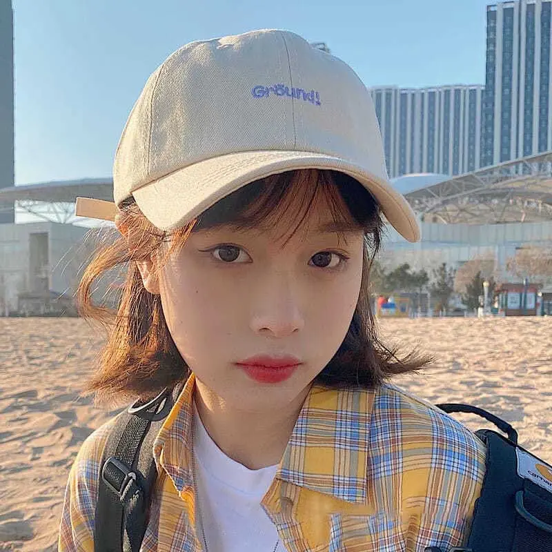 Japanese Simple Baseball Caps Fashion Letter Embroidery Adjustable Women Sun Hats Outdoor Streetwear Spring Summer Peaked Hats