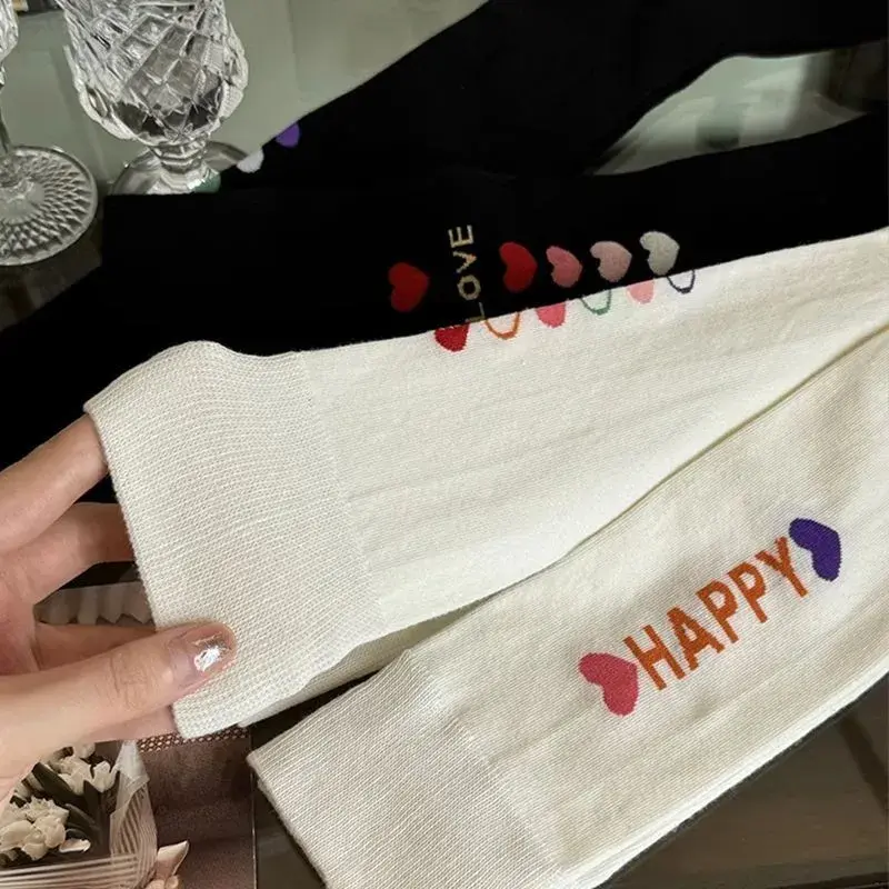 Love Heart Letter Long Socks for Girl Japanese Soft Cotton Calf Socks Korean Girl JK Knee High Socks