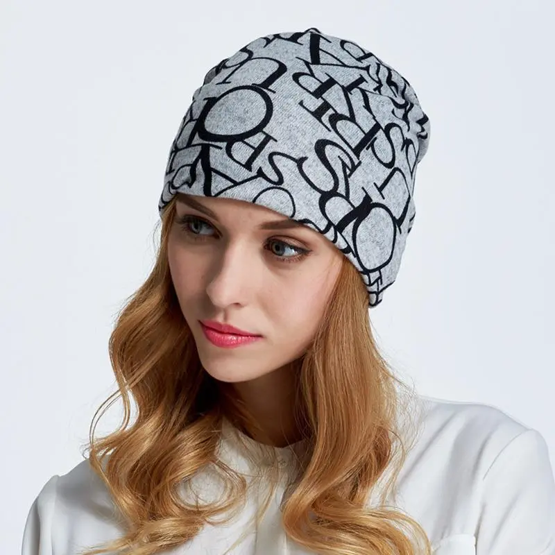 Letter Print Beanies Hat for Women Men Autumn Winter Warm Skullies Vintage Hip Hop Unisex Hundred Take Cold Caps Headgear