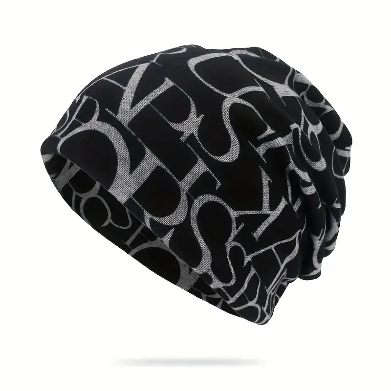 Letter Print Beanies Hat for Women Men Autumn Winter Warm Skullies Vintage Hip Hop Unisex Hundred Take Cold Caps Headgear