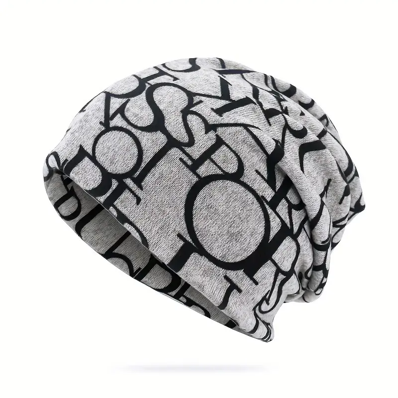Letter Print Beanies Hat for Women Men Autumn Winter Warm Skullies Vintage Hip Hop Unisex Hundred Take Cold Caps Headgear