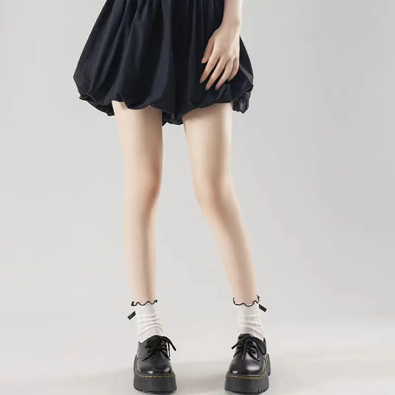 Summer Mesh Thin Sock for Girl Japanese Jk Middle Tube Socks Student Sweet Bow Breathable Short Socks