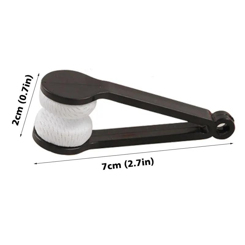 2Pcs Eyeglasses Lens Cloth Sunglasses Microfiber Cleaner Cleaning Slippers Handle Wiper Use Spectacles Eyewear Cleaning Brush