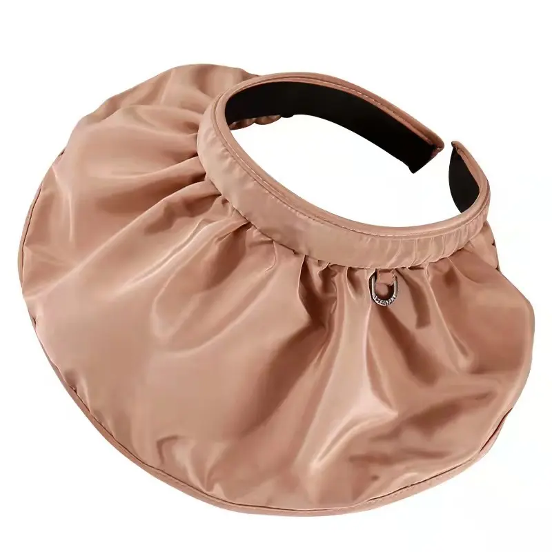 Summer UV Protection Women Sun Hats Fashion Solid Color Outdoor Beach Wide Brim Foldable Bucket Hat Ponytail Caps Panama Cap