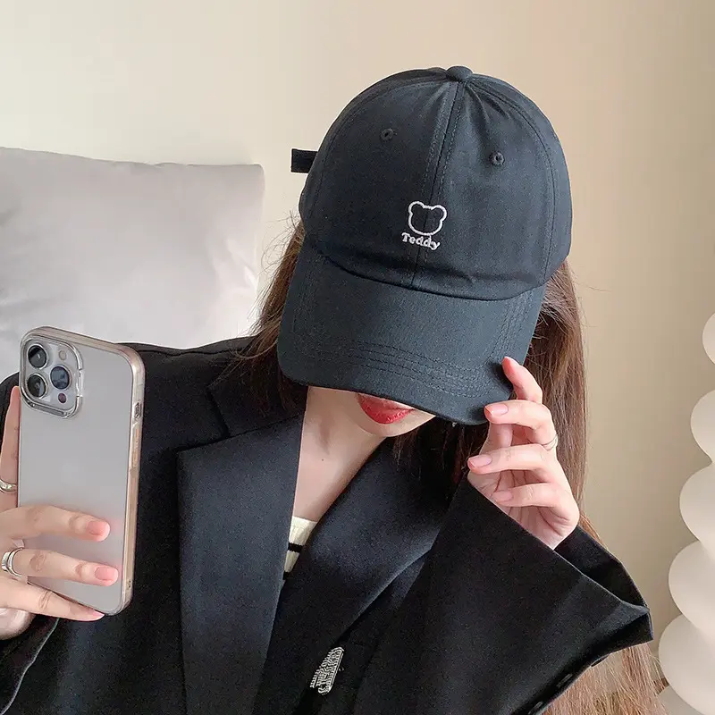 New Women Baseball Caps Solid Color Letter B Embroidery Korean Baseball Cap Ladies Girls Summer Sun Hats