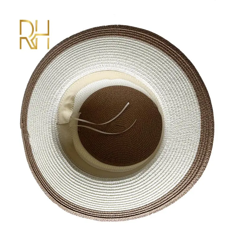 Hepburn French Celebrity Style Fragrance Color Matching Top Female Sunshade Sunscreen Vacation Travel Flat Straw Hat