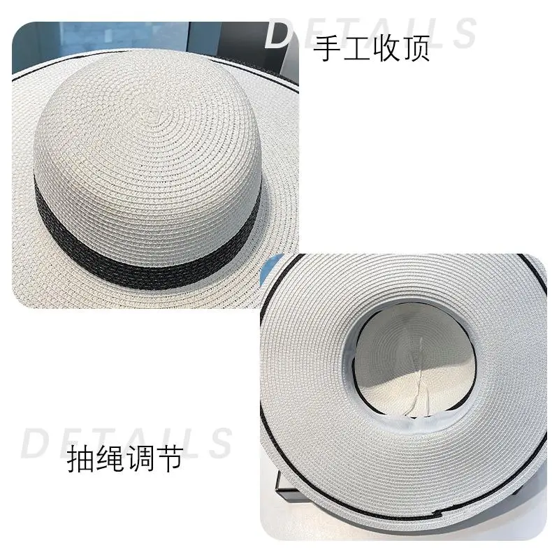 New Women's Beach Straw Hats Girls Outdoor Natural Straw Sun Hats Visor New Summer Large Brim Cap Gorras